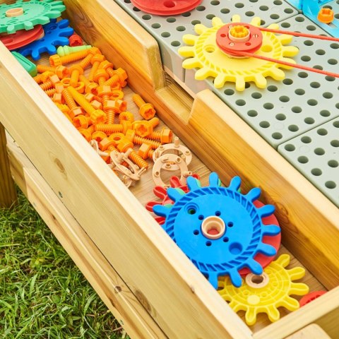 MASTERKIDZ Drewniany Stół Edukacyjny 1200L STEM Outdoor + Akcesoria