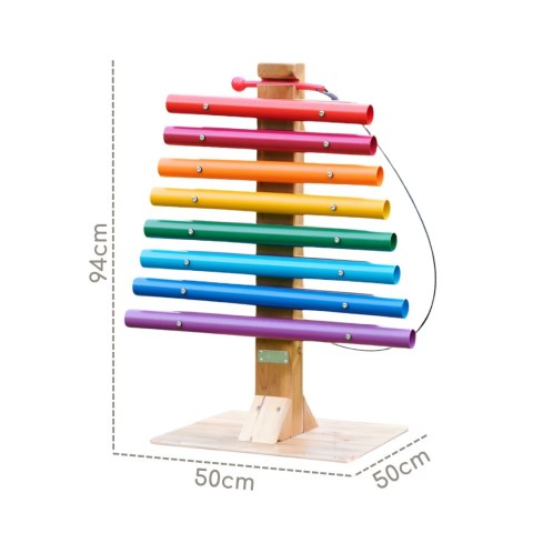 Edukacyjna Tęczowa Wieża Muzyczna Dzwonki Rurowe Cymbałki MASTERKIDZ