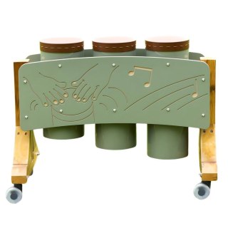 Bębny Ogrodowe Instrument dla dzieci Zestaw trzech Bębnów