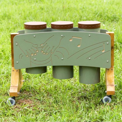 Bębny Ogrodowe Instrument dla dzieci Zestaw trzech Bębnów