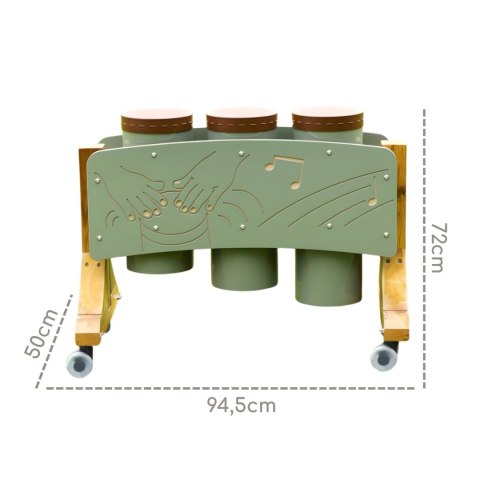 Bębny Ogrodowe Instrument dla dzieci Zestaw trzech Bębnów