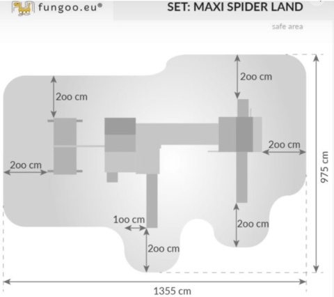 Plac Zabaw dla Dzieci XXL Spider Domki, zjeżdżalnie, ścianka wspinaczkowa, huśtawki, most. drabinki