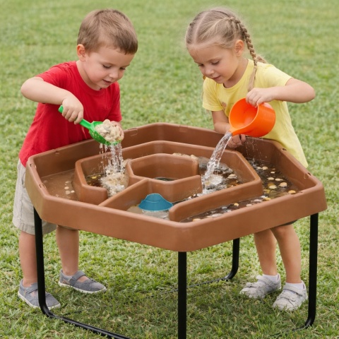 Sześciokątny Stolik Do Zabawy Piaskiem i Wodą Labirynt Regulowana Wysokość