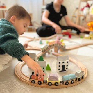 TOOKY TOY Drewniane Pojazdy Wagoniki na Magnes