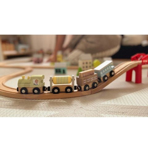 TOOKY TOY Drewniane Pojazdy Wagoniki na Magnes