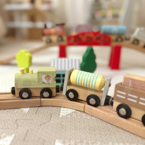 TOOKY TOY Drewniane Pojazdy Wagoniki na Magnes