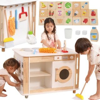 VIGA Centrum Domowe 3w1 z Akcesoriami - Nauka i Zabawa dla Dzieci