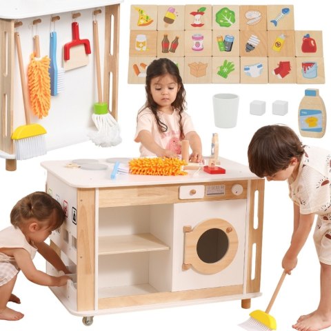 VIGA Centrum Domowe 3w1 z Akcesoriami - Nauka i Zabawa dla Dzieci