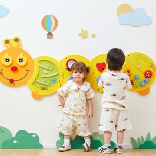 Drewniana Duża Tablica Aktywności Manipulacyjna Gąsiennica Wyposażenie edukacyjne