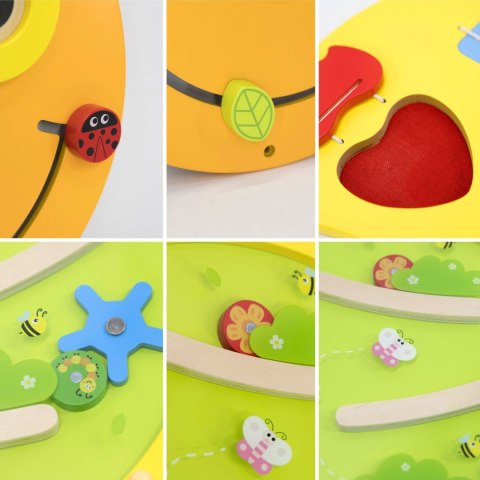 Drewniana Duża Tablica Aktywności Manipulacyjna Gąsiennica Wyposażenie edukacyjne