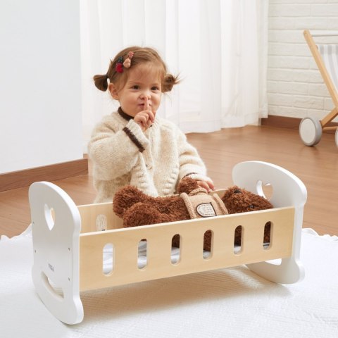 VIGA Drewniana Kołyska dla Lalek z Serduszkiem