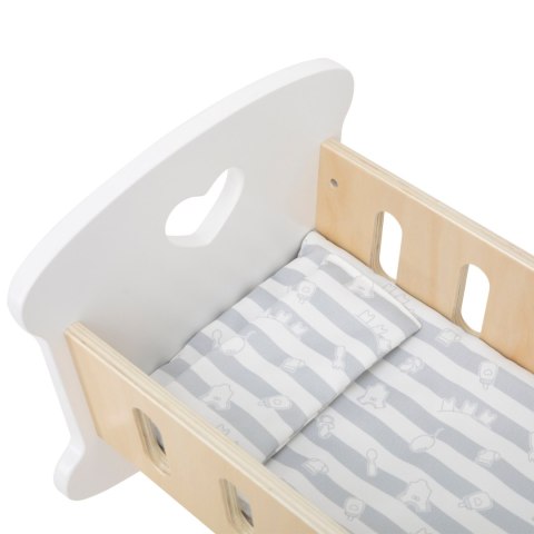 VIGA Drewniana Kołyska dla Lalek z Serduszkiem