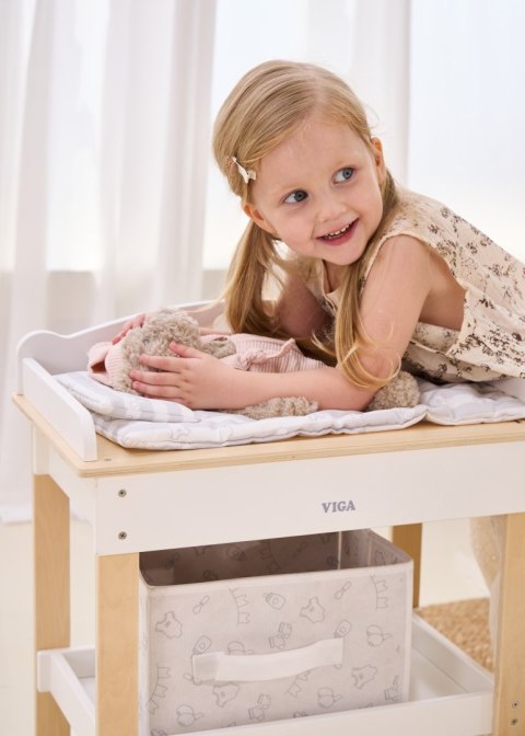 VIGA Drewniany Przewijak 2w1 Wanienka dla Lalek