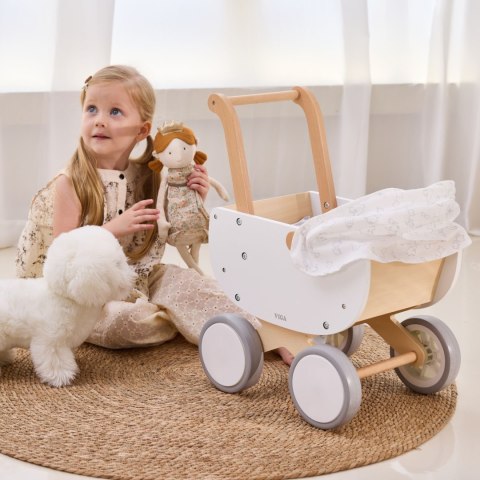 Drewniany Wózek dla Lalek z Gondolą Prezent dla dziewczynki VIGA