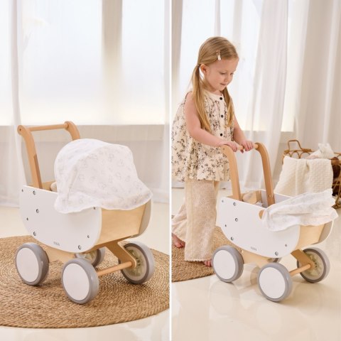 Drewniany Wózek dla Lalek z Gondolą Prezent dla dziewczynki VIGA