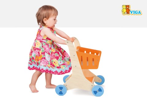 VIGA Drewniany Wózek sklepowy na zakupy