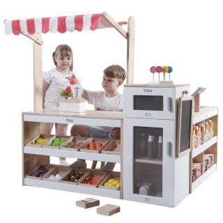 Drewniany Stragan Sklep Supermarket XXL dla dzieci Zestaw Sprzedawca VIGA
