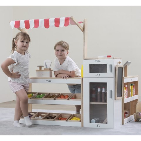 Drewniany Stragan Sklep Supermarket XXL dla dzieci Zestaw Sprzedawca VIGA