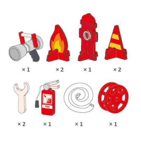 Duży Drewniany Wóz Strażacki dla dzieci Plac Zabaw Montessori