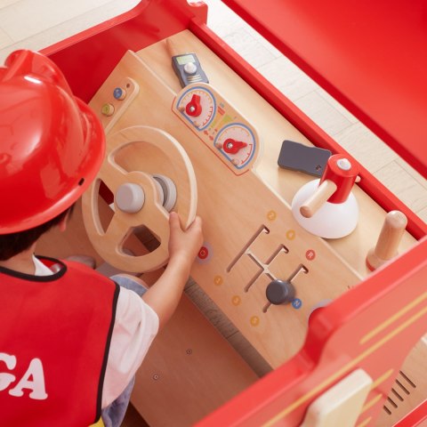 Duży Drewniany Wóz Strażacki dla dzieci Plac Zabaw Montessori