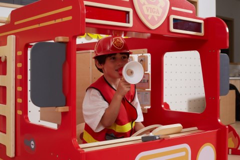 Duży Drewniany Wóz Strażacki dla dzieci Plac Zabaw Montessori