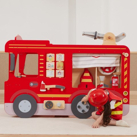 Duży Drewniany Wóz Strażacki dla dzieci Plac Zabaw Montessori