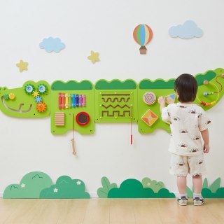 Tablica Sensoryczna Manipulacyjna Krokodyl Certyfikat FSC Montessori VIGA