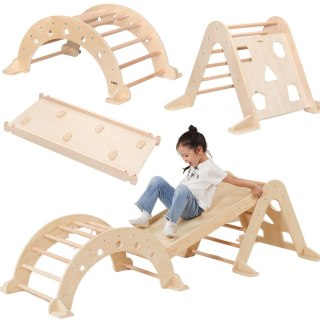 Domowy Plac Zabaw 3w1: Trójkąt Pikler, Bujak i Zjeżdżalnia Montessori