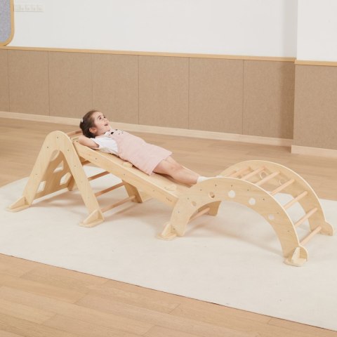 Domowy Plac Zabaw 3w1: Trójkąt Pikler, Bujak i Zjeżdżalnia Montessori