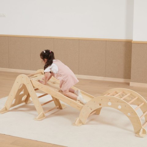 Domowy Plac Zabaw 3w1: Trójkąt Pikler, Bujak i Zjeżdżalnia Montessori