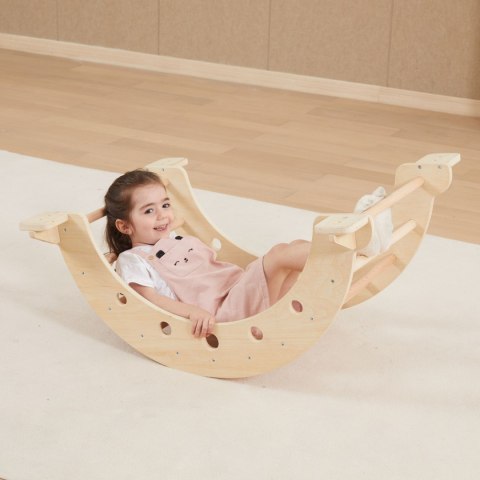 Domowy Plac Zabaw 3w1: Trójkąt Pikler, Bujak i Zjeżdżalnia Montessori