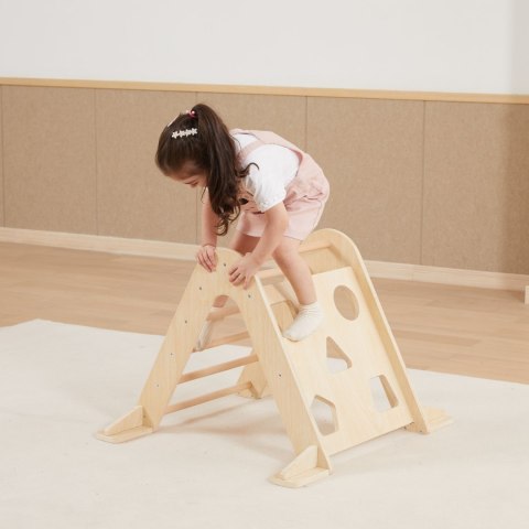 Domowy Plac Zabaw 3w1: Trójkąt Pikler, Bujak i Zjeżdżalnia Montessori