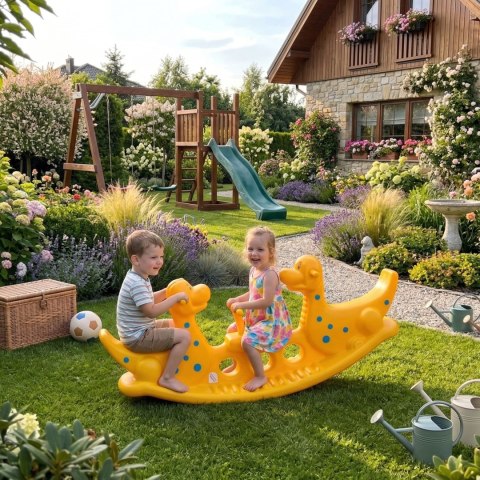 WOOPIE Bujak Wieloosobowy Dino Huśtawka Równoważna Żółta