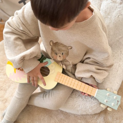 Drewniane Ukulele Gitara dla Dzieci Niebieska CLASSIC WORLD
