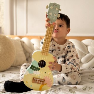 Drewniane Ukulele Gitara dla Dzieci Niebieska CLASSIC WORLD