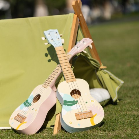 Drewniane Ukulele Gitara dla Dzieci Niebieska CLASSIC WORLD