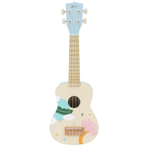 Drewniane Ukulele Gitara dla Dzieci Niebieska CLASSIC WORLD