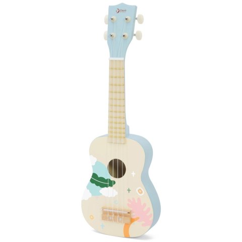 Drewniane Ukulele Gitara dla Dzieci Niebieska CLASSIC WORLD