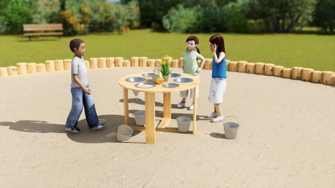 Stół Edukacyjny Ogrodowy dla dzieci 6 Funkcji Zabawa Piaskiem Płynem Kamieniami CLASSIC WORLD EDU