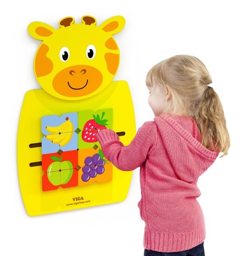 Drewniana Sensoryczna Tablica manipulacyjna Żyrafa Tablica dla dzieci