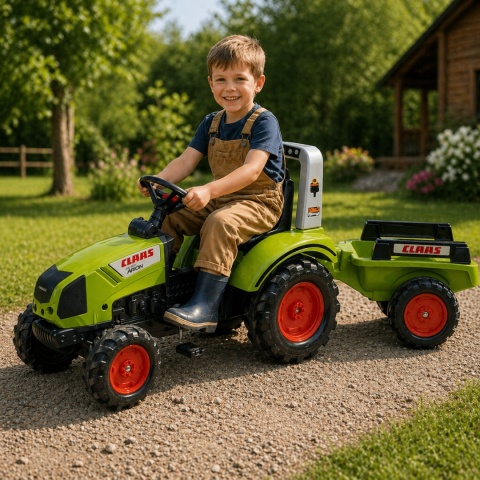 Duży Traktor dla Dzieci na Pedały z przyczepką Falk Claas od 3 lat