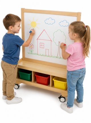 Edukacyjna Dwustronna Tablica Kredowa i Magnetyczna Do Pisania dla dzieci MASTERKIDZ