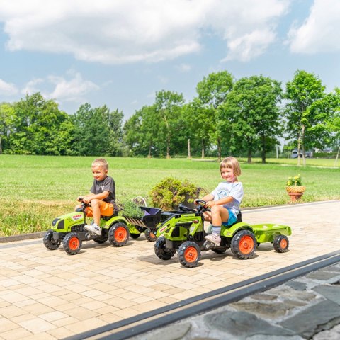 Traktor dla dzieci na Pedały z Ładowarką i Przyczepą Claas 2-5 lat FALK