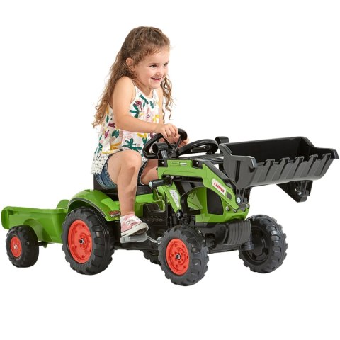 Traktor dla dzieci na Pedały z Ładowarką i Przyczepą Claas 2-5 lat FALK