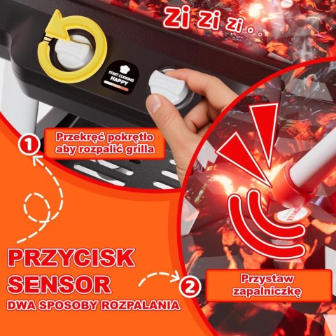 Grill dla dzieci Barbecue Kuchnia Ogrodowa Interaktywna LED Zestaw XL 31 el.