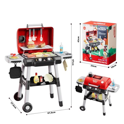 Grill dla dzieci Barbecue Kuchnia Ogrodowa Interaktywna LED Zestaw XL 31 el.