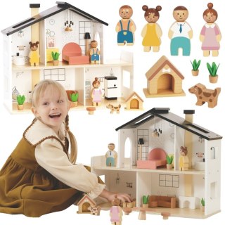 Drewniany Domek dla Lalek z Akcesoriami i Rodzinką TOOKY TOY 22 el.