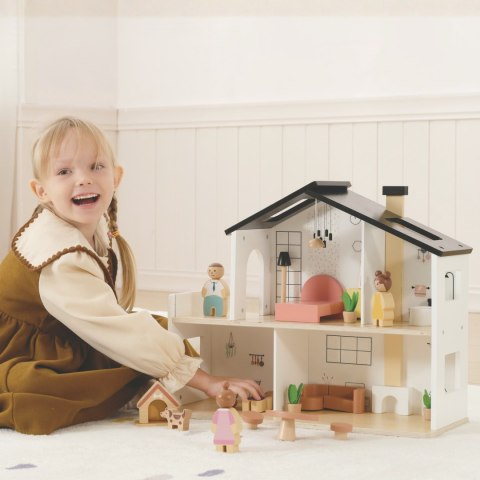 Drewniany Domek dla Lalek z Akcesoriami i Rodzinką TOOKY TOY 22 el.