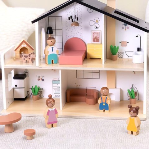 Drewniany Domek dla Lalek z Akcesoriami i Rodzinką TOOKY TOY 22 el.