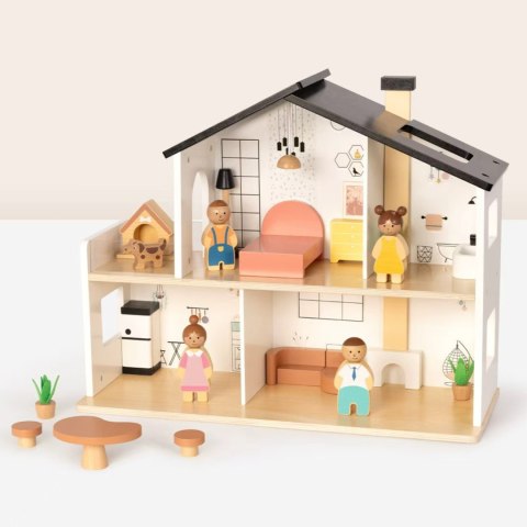 Drewniany Domek dla Lalek z Akcesoriami i Rodzinką TOOKY TOY 22 el.